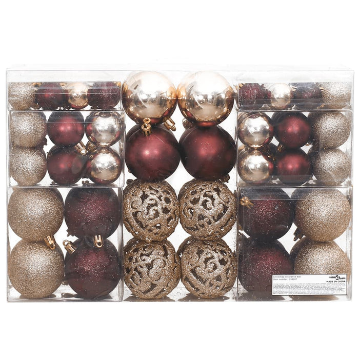 Palline di Natale 100 pz Champagne e Marrone 3 / 4 / 6 cm 356107