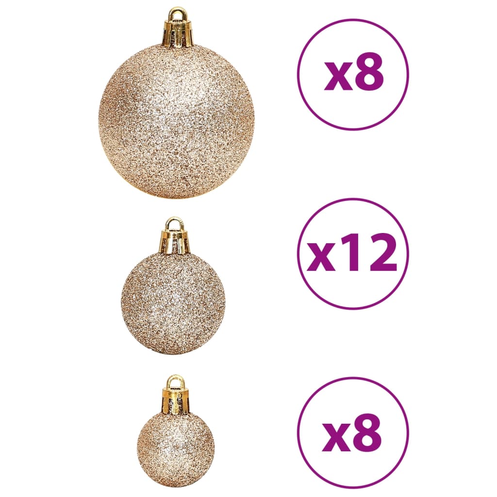 Palline di Natale 100 pz Champagne e Marrone 3 / 4 / 6 cm 356107
