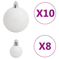 Set Palline di Natale 111 pz Bianco e Grigio in Polistirene 356113