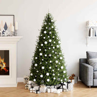 Set Palline di Natale 111 pz Bianco e Grigio in Polistirene 356113