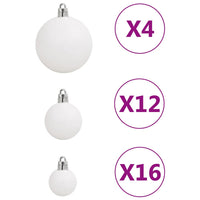 Set Palline di Natale 111 pz Bianco in Polistirene 356115