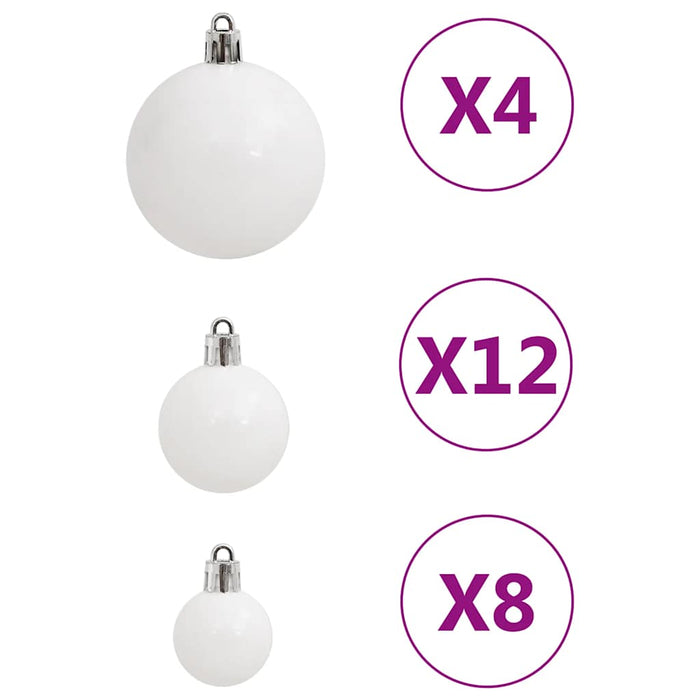Set Palline di Natale 111 pz Bianco in Polistirene 356115