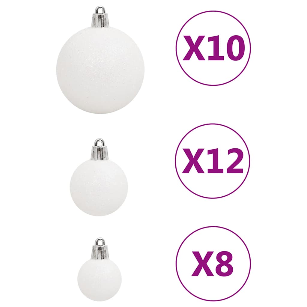 Set Palline di Natale 111 pz Bianco in Polistirene 356115