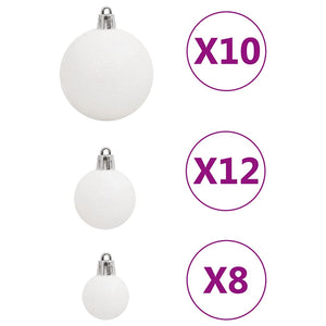 Set Palline di Natale 111 pz Bianco in Polistirene 356115