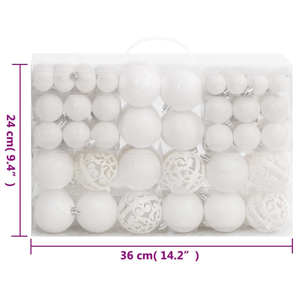 Set Palline di Natale 111 pz Bianco in Polistirene 356115