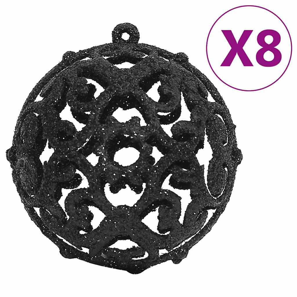 Set Palline di Natale 111 pz Nero in Polistirene 356116