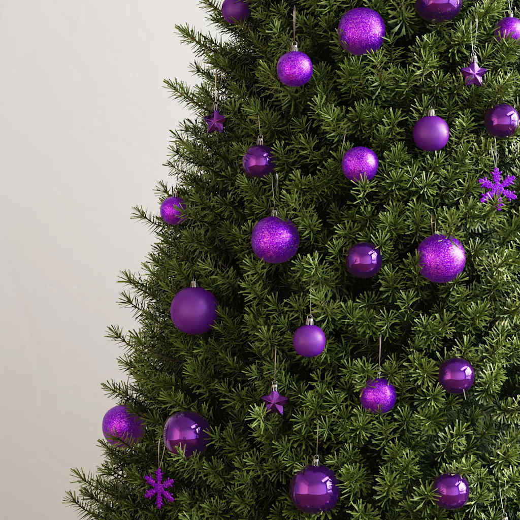 Set Palline di Natale 111 pz Viola in Polistirene 356119