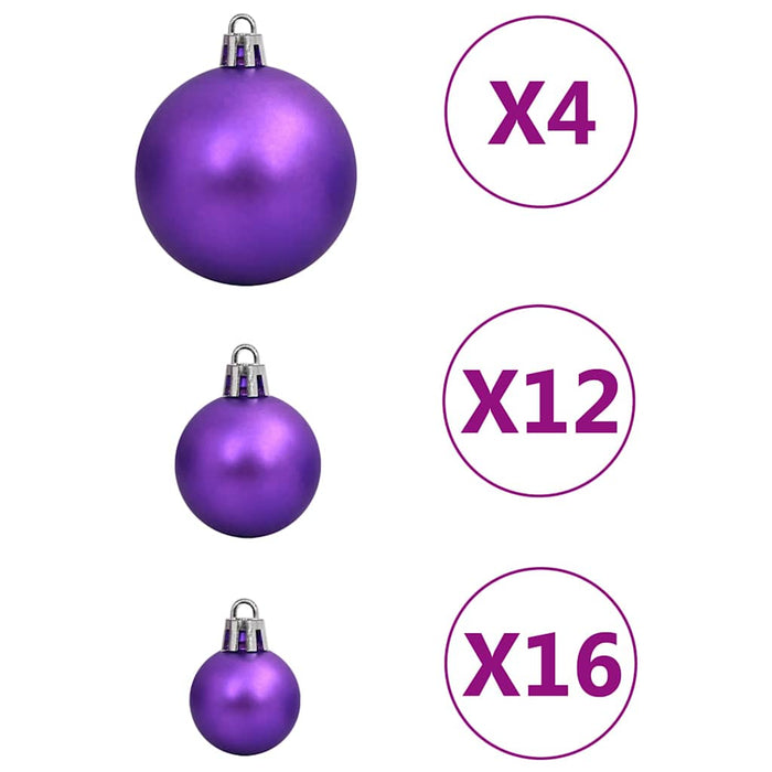 Set Palline di Natale 111 pz Viola in Polistirene 356119