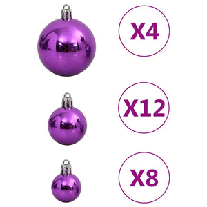 Set Palline di Natale 111 pz Viola in Polistirene 356119