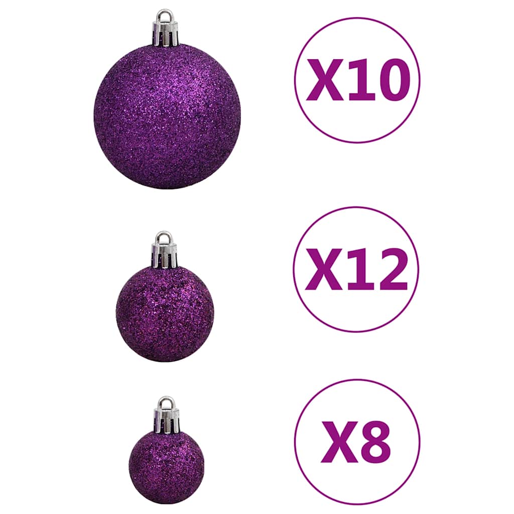 Set Palline di Natale 111 pz Viola in Polistirene 356119