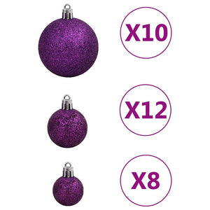 Set Palline di Natale 111 pz Viola in Polistirene 356119