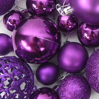 Set Palline di Natale 111 pz Viola in Polistirene 356119