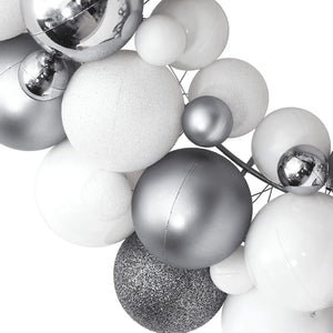 Ghirlanda di Natale Bianca e Grigia 45 cm in Polistirene 356124