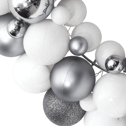 Ghirlanda di Natale Bianca e Grigia 45 cm in Polistirene 356124