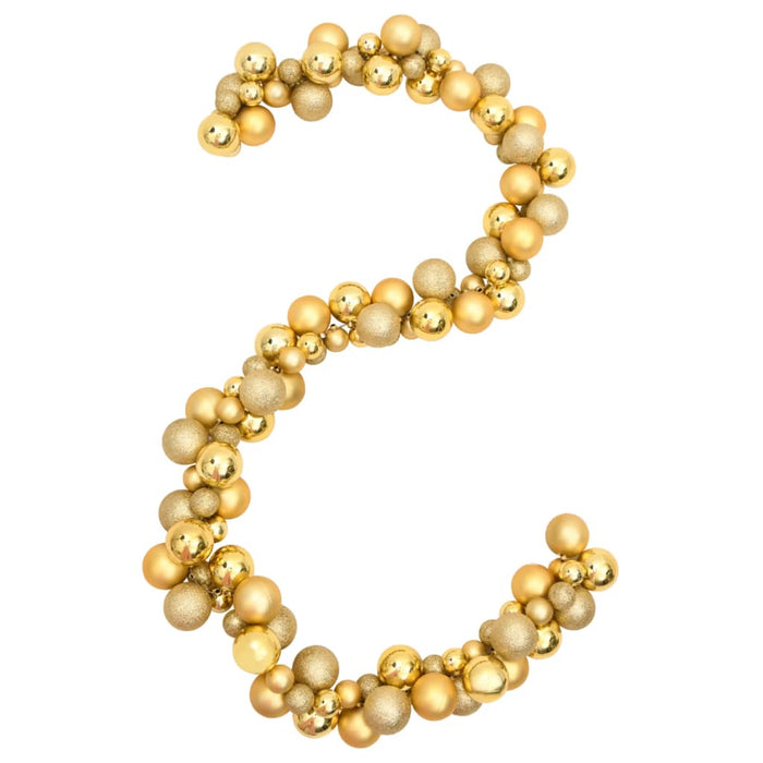 Ghirlanda di Palline di Natale Oro 175 cm in Polistirene 356131