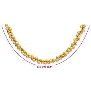 Ghirlanda di Palline di Natale Oro 175 cm in Polistirene 356131