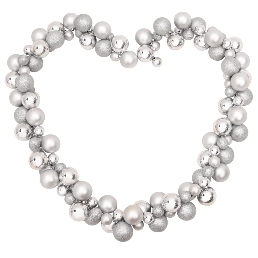 Ghirlanda di Palline di Natale Argento 175 cm in Polistirene 356133