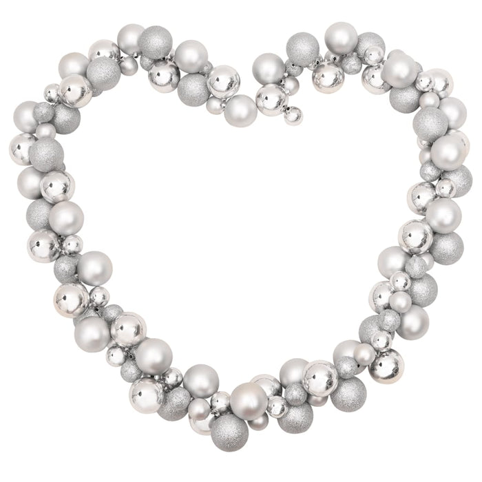 Ghirlanda di Palline di Natale Argento 175 cm in Polistirene 356133