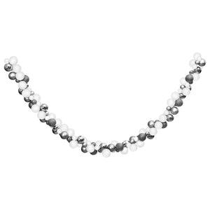 Ghirlanda Palline di Natale Bianche e Grigie 175 cm Polistirene 356135