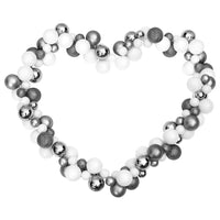 Ghirlanda Palline di Natale Bianche e Grigie 175 cm Polistirene 356135