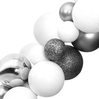 Ghirlanda Palline di Natale Bianche e Grigie 175 cm Polistirene 356135