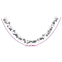 Ghirlanda Palline di Natale Bianche e Grigie 175 cm Polistirene 356135