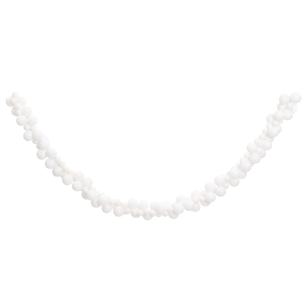 Ghirlanda di Palline di Natale Bianca 175 cm in Polistirene 356137