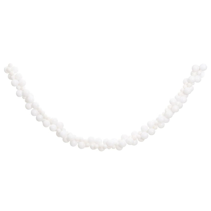 Ghirlanda di Palline di Natale Bianca 175 cm in Polistirene 356137
