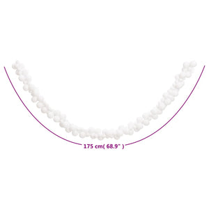 Ghirlanda di Palline di Natale Bianca 175 cm in Polistirene 356137