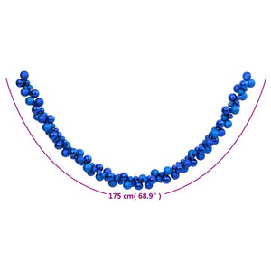 Ghirlanda di Palline di Natale Blu 175 cm in Polistirene 356140