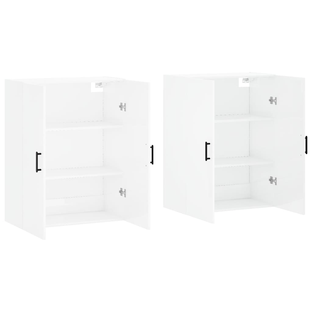 Mobili a Parete 2 pz Bianco Lucido 69,5x34x90 cm 3195629