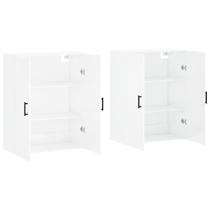 Mobili a Parete 2 pz Bianco Lucido 69,5x34x90 cm 3195629