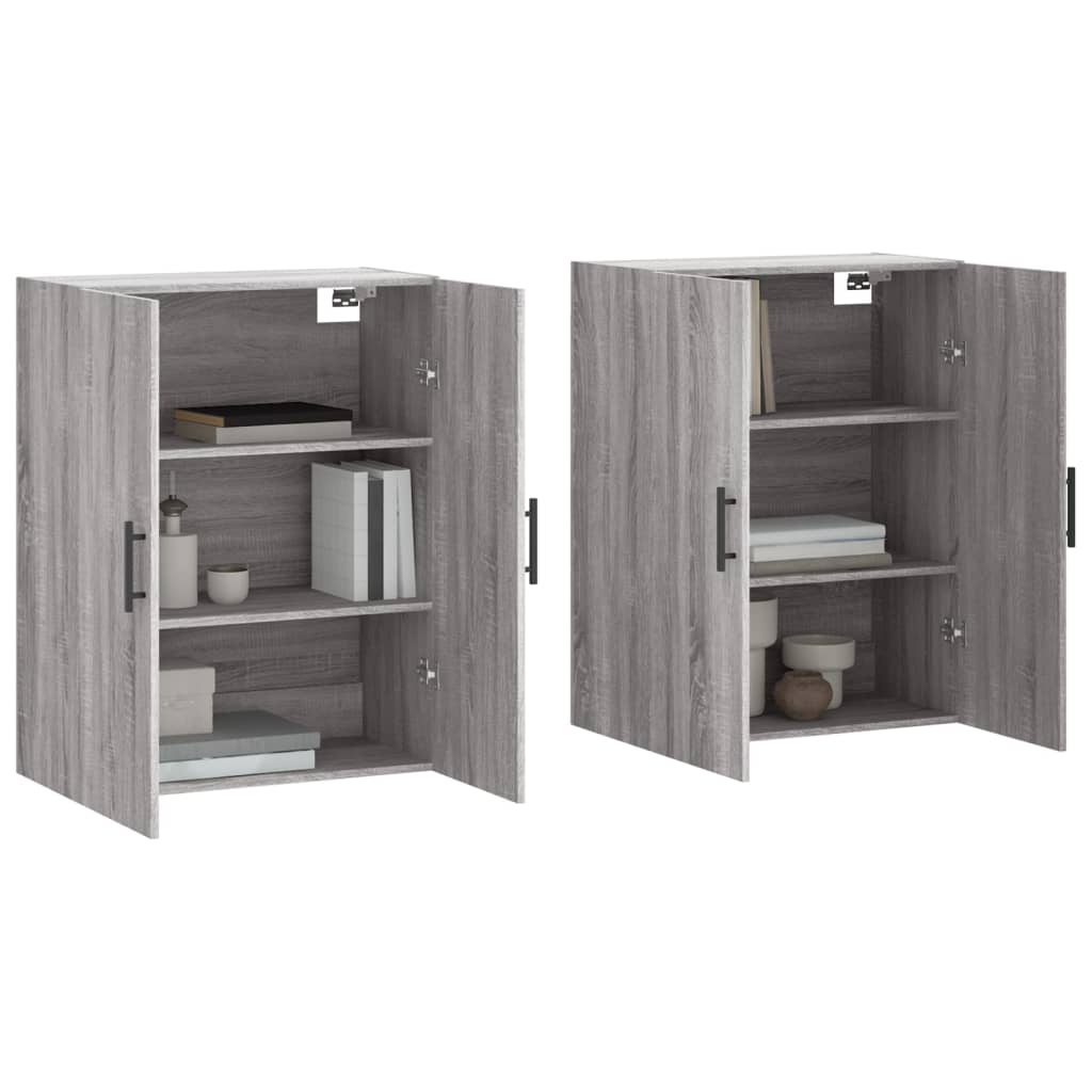 Mobili a Parete 2 pz Grigio Sonoma 69,5x34x90 cm 3195649
