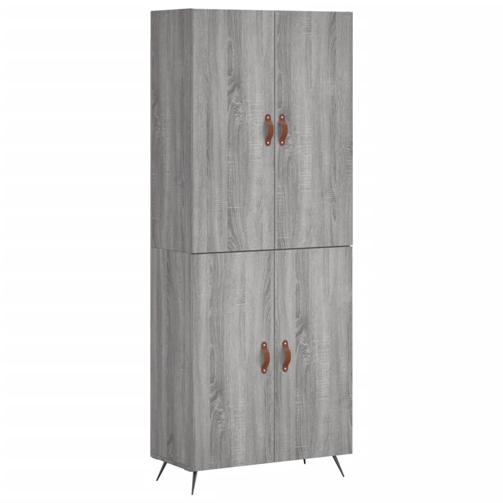 Credenza Grigio Sonoma 69,5x34x180 cm in Legno Multistrato 3195657