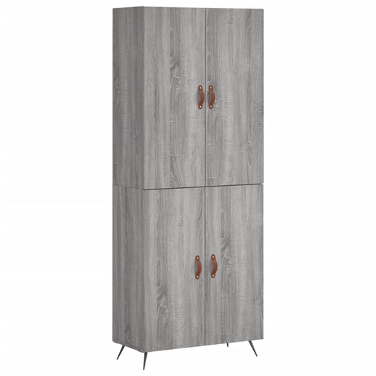 Credenza Grigio Sonoma 69,5x34x180 cm in Legno Multistrato 3195657