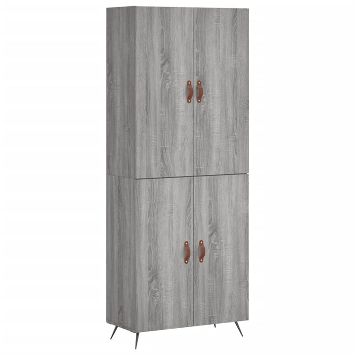 Credenza Grigio Sonoma 69,5x34x180 cm in Legno Multistrato 3195657