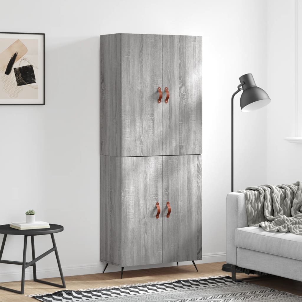 Credenza Grigio Sonoma 69,5x34x180 cm in Legno Multistrato 3195657