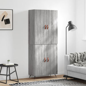 Credenza Grigio Sonoma 69,5x34x180 cm in Legno Multistrato 3195657