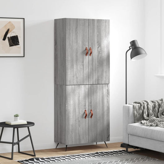 Credenza Grigio Sonoma 69,5x34x180 cm in Legno Multistrato 3195657