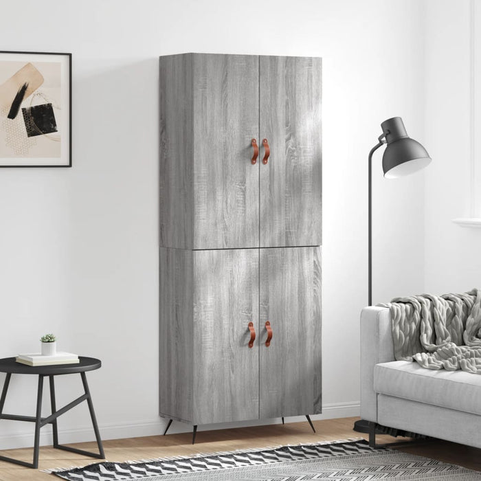 Credenza Grigio Sonoma 69,5x34x180 cm in Legno Multistrato 3195657