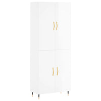 Credenza Bianco Lucido 69,5x34x180 cm in Legno Multistratocod mxl 77902
