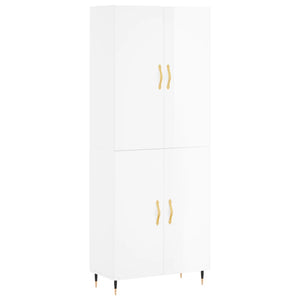 Credenza Bianco Lucido 69,5x34x180 cm in Legno Multistratocod mxl 77902