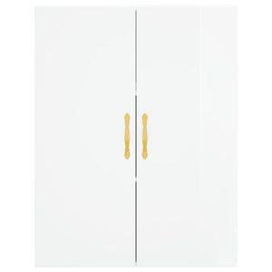 Credenza Bianco Lucido 69,5x34x180 cm in Legno Multistrato 3195661