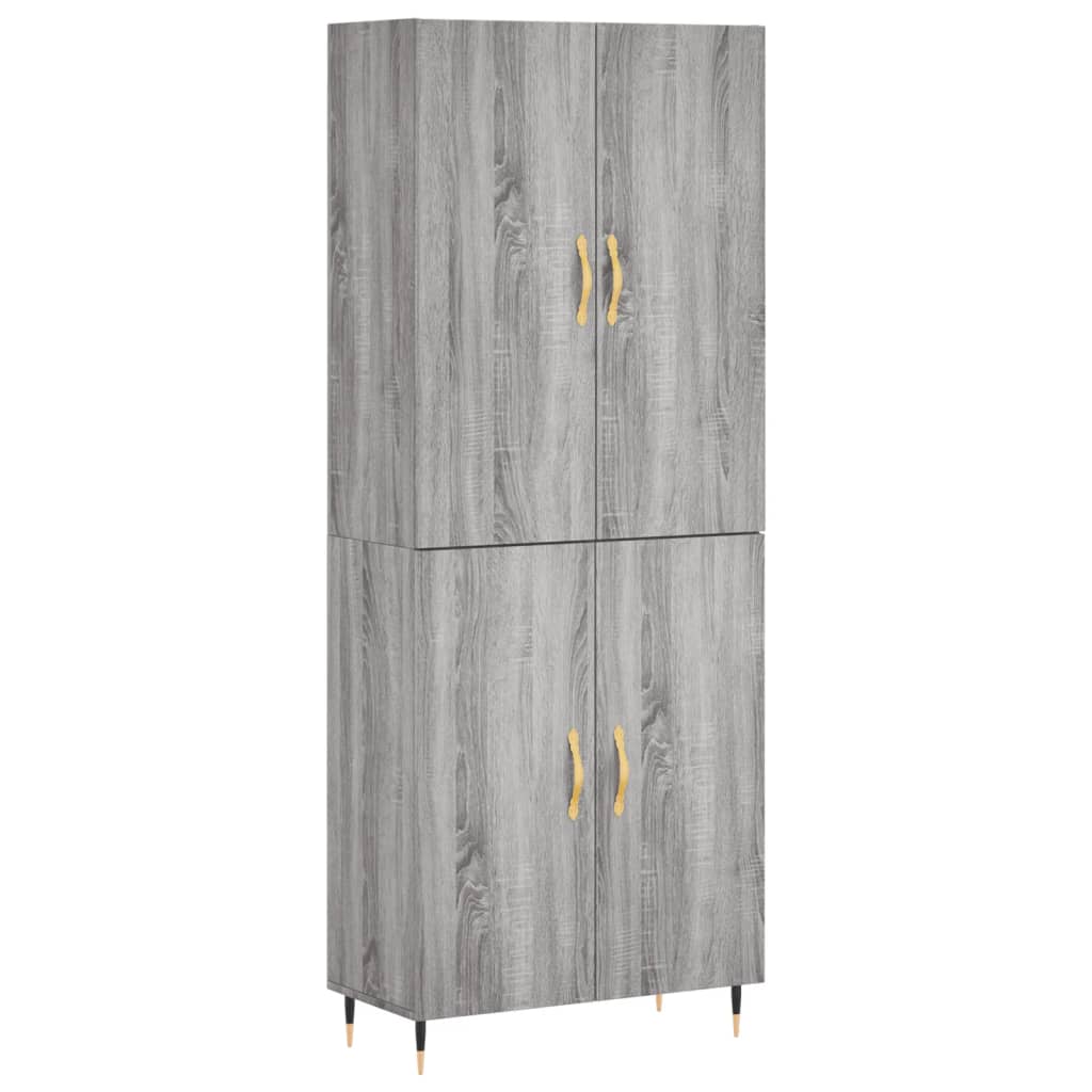 Credenza Grigio Sonoma 69,5x34x180 cm in Legno Multistrato 3195665