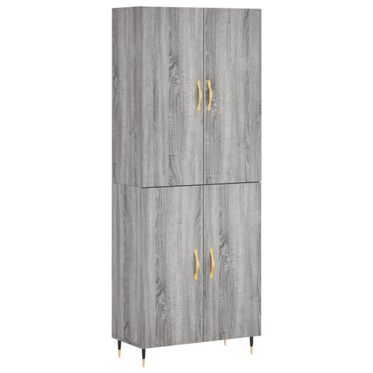 Credenza Grigio Sonoma 69,5x34x180 cm in Legno Multistrato 3195665