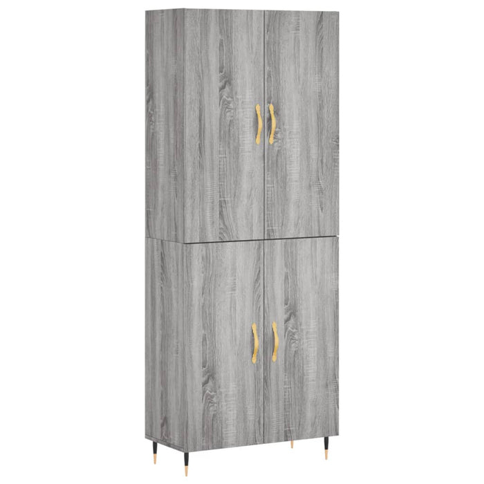 Credenza Grigio Sonoma 69,5x34x180 cm in Legno Multistrato 3195665