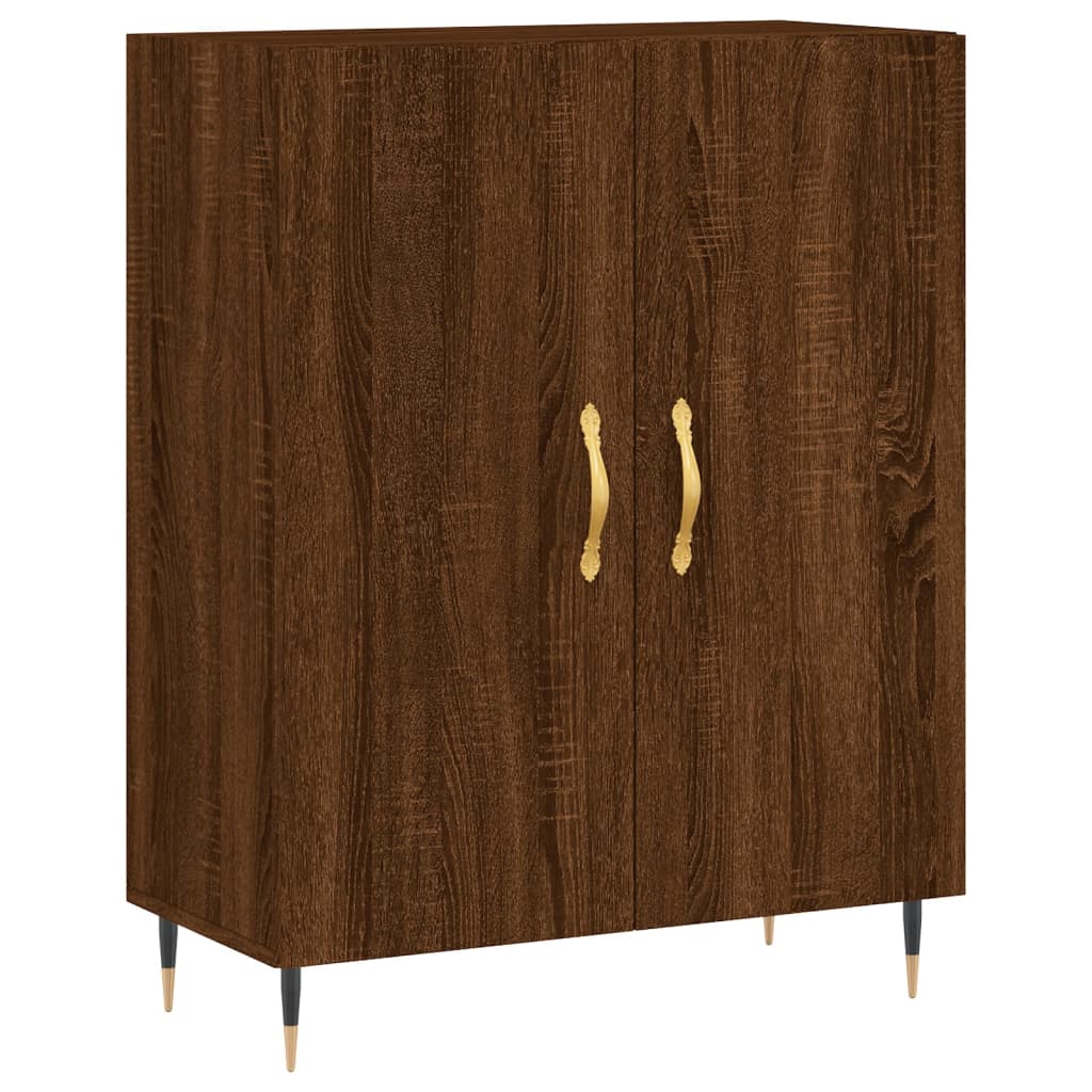 Credenza Rovere Marrone 69,5x34x180 cm in Legno Multistrato 3195666