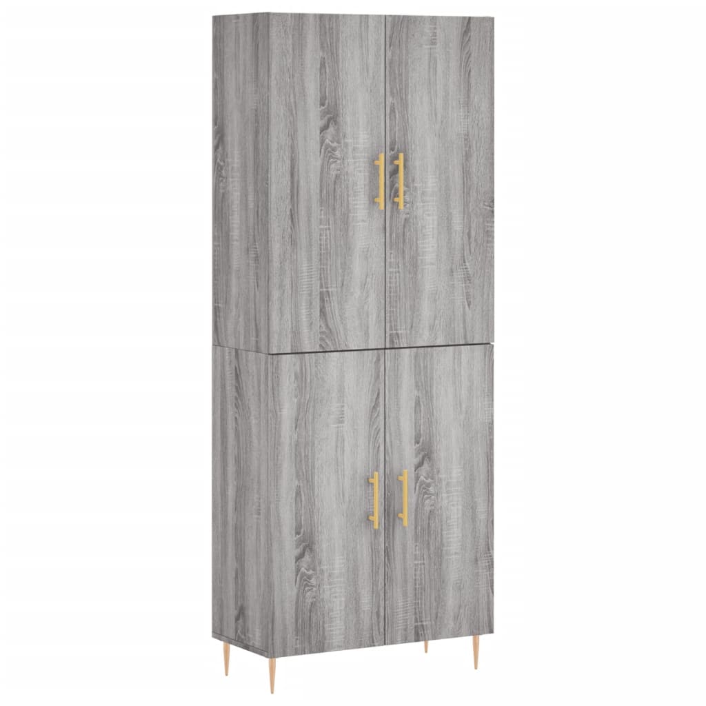 Credenza Grigio Sonoma 69,5x34x180 cm in Legno Multistrato 3195673