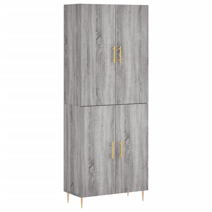 Credenza Grigio Sonoma 69,5x34x180 cm in Legno Multistrato 3195673