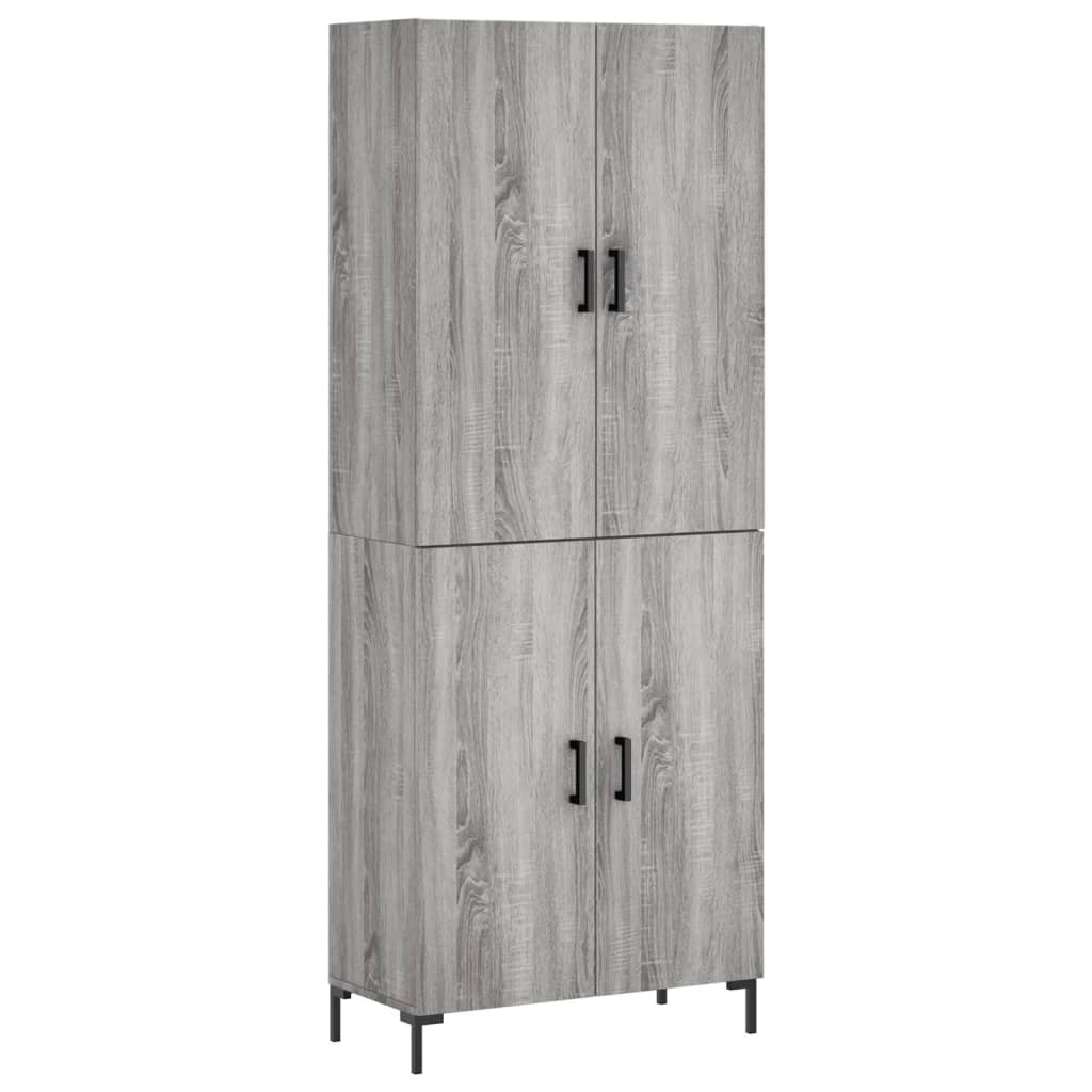 Credenza Grigio Sonoma 69,5x34x180 cm in Legno Multistrato 3195681